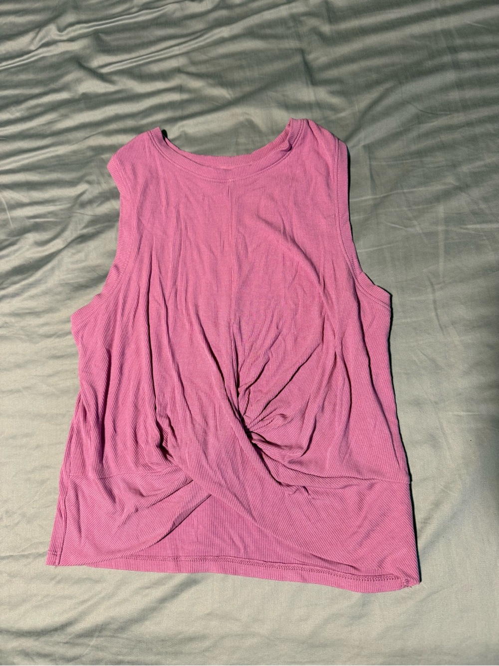 all in motion Pink Twist-Front Ribbed Tank